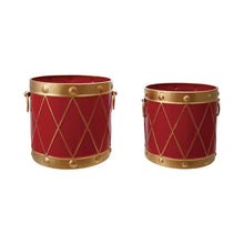 Load image into Gallery viewer, Metal Drum Shaped Buckets with Handles
