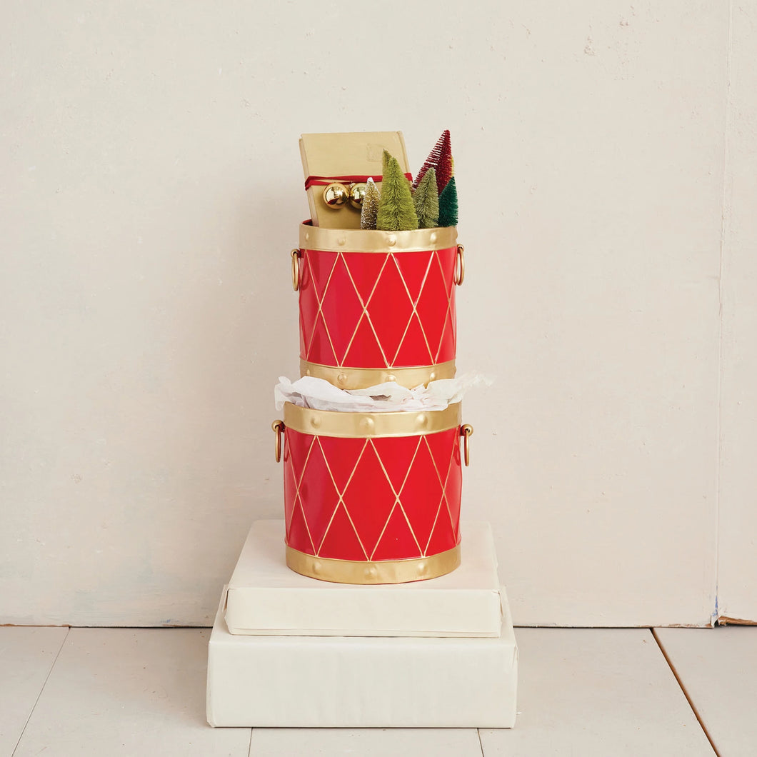 Metal Drum Shaped Buckets with Handles